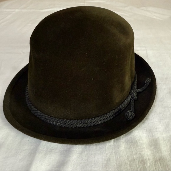 Vintage Borsalino Grand Prix Paris 1900 Green Velour Felt Traveler Derby Hat 5 - Picture 1 of 9